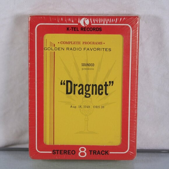 SEALED Vintage 8-track tape Dragnet Golden Radio Favorites 1949, K-Tel Records - Picture 1 of 5